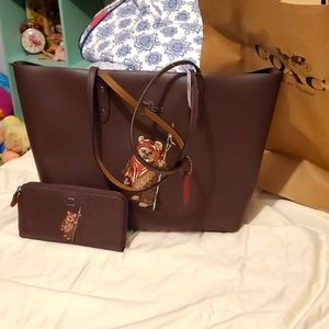 Coach ewok tote and wallet.